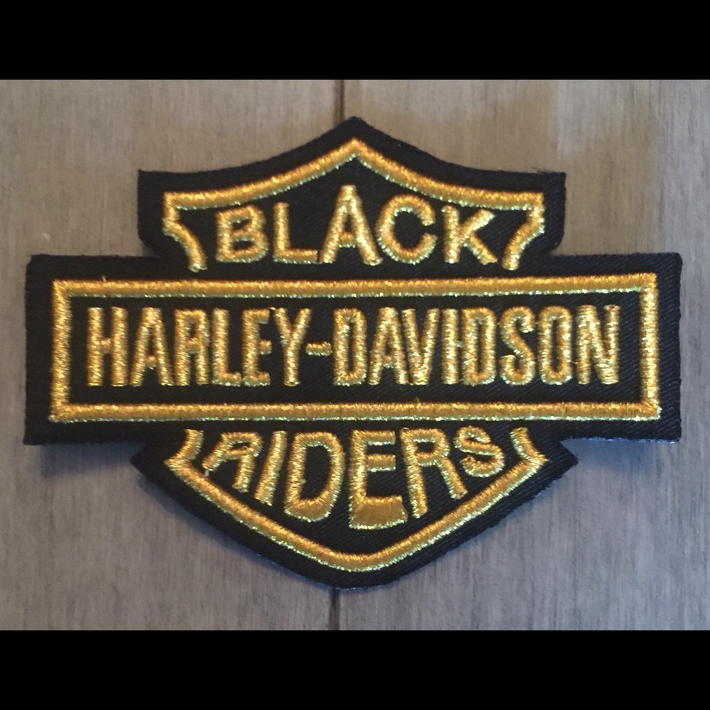 BLACK HD RIDERS 4”x3” IRON ON / SEW ON PATCH